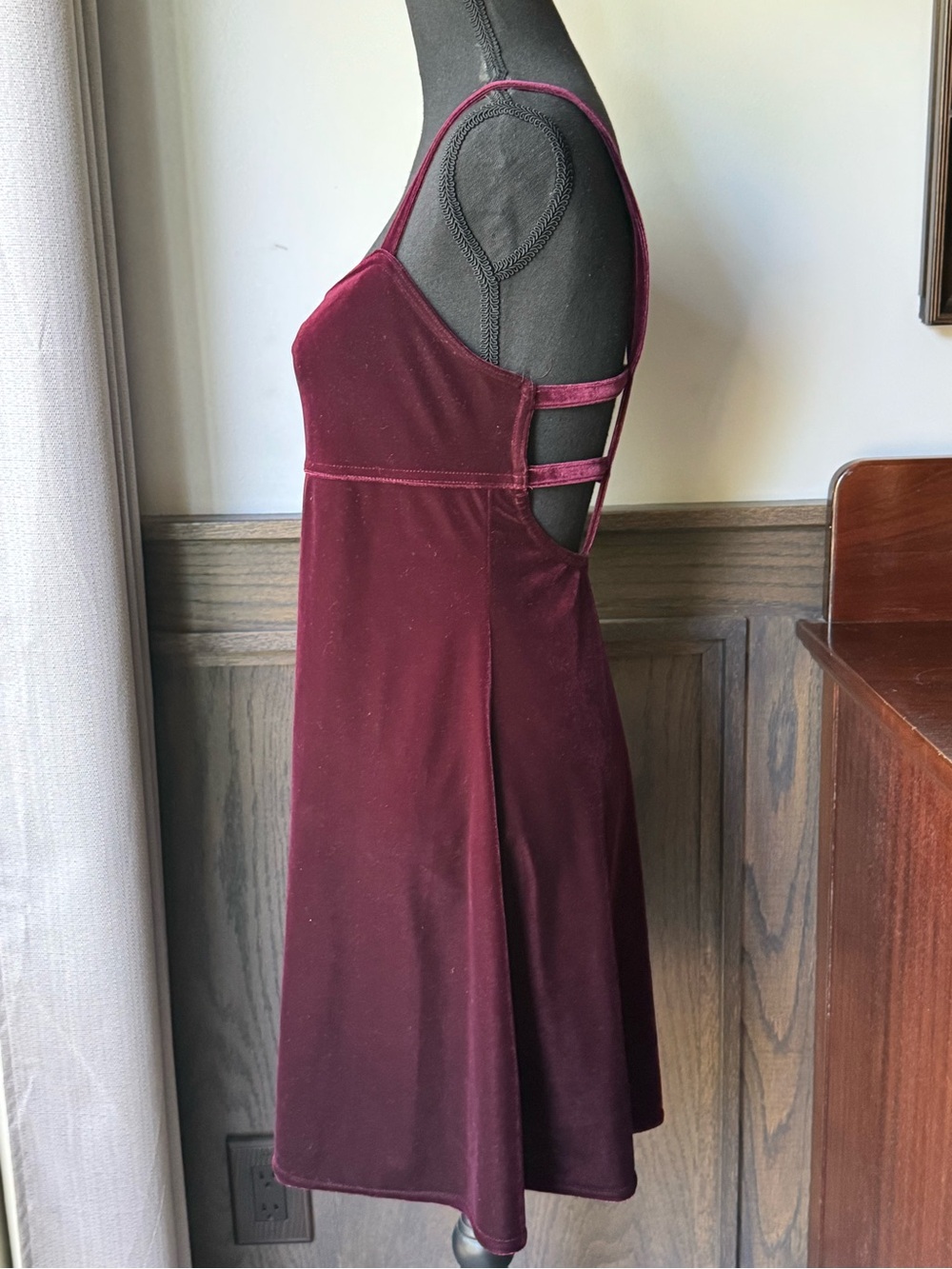 Roberta vintage Velvet Burgundy Slip Dress - Picture 3 of 6
